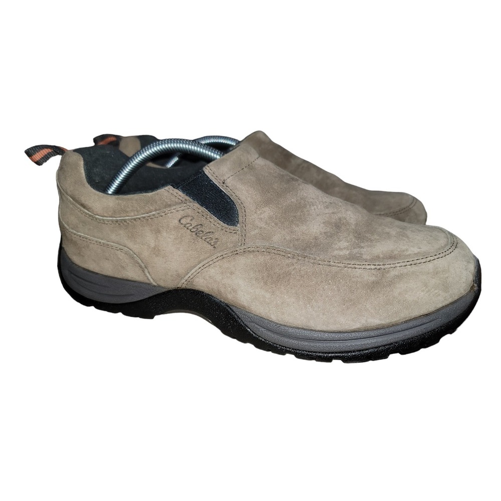 Cabelas‎ Men's Size 10.5 Brown Suede Casual Comfort Slip On Outdoor Shoes